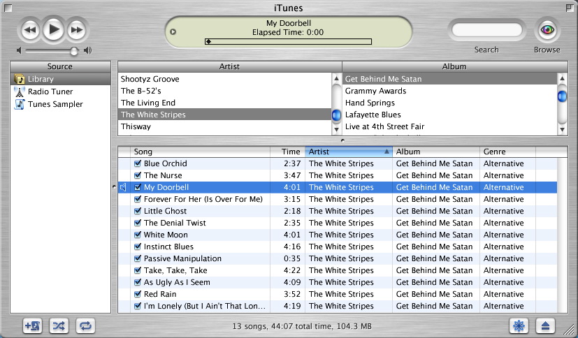 iTunes 1 Playing Songs (2001)